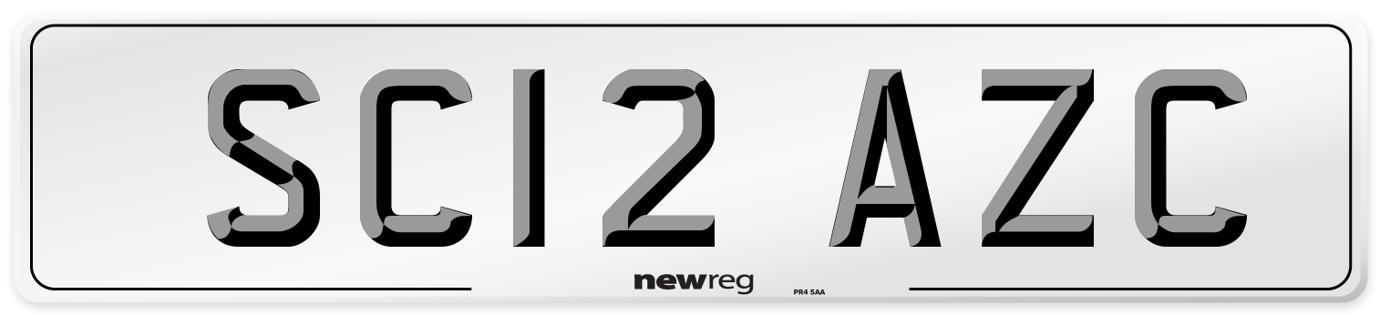 SC12 AZC Number Plate from New Reg